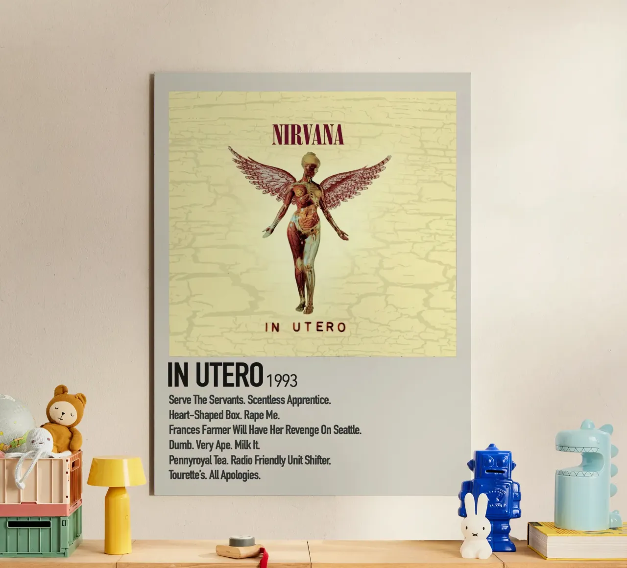 Nirvana In Utero Tracklists alluminio dibond da Banda Neira