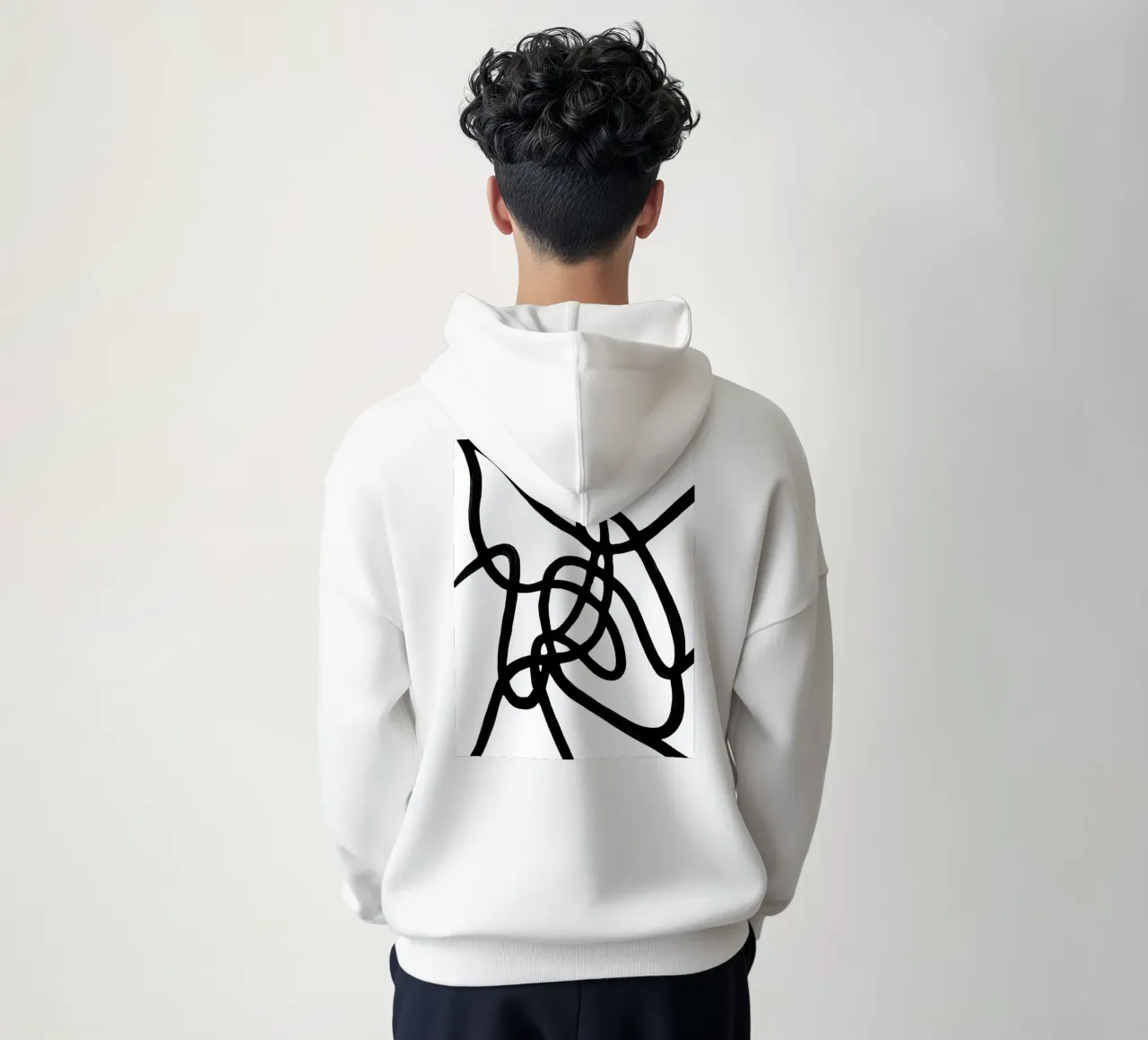 Black and White Lines 1 felpa con cappuccio da Pia