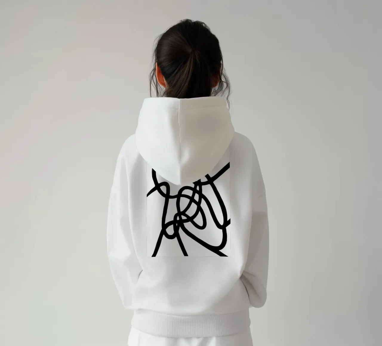 Black and White Lines 1 felpa con cappuccio da Pia