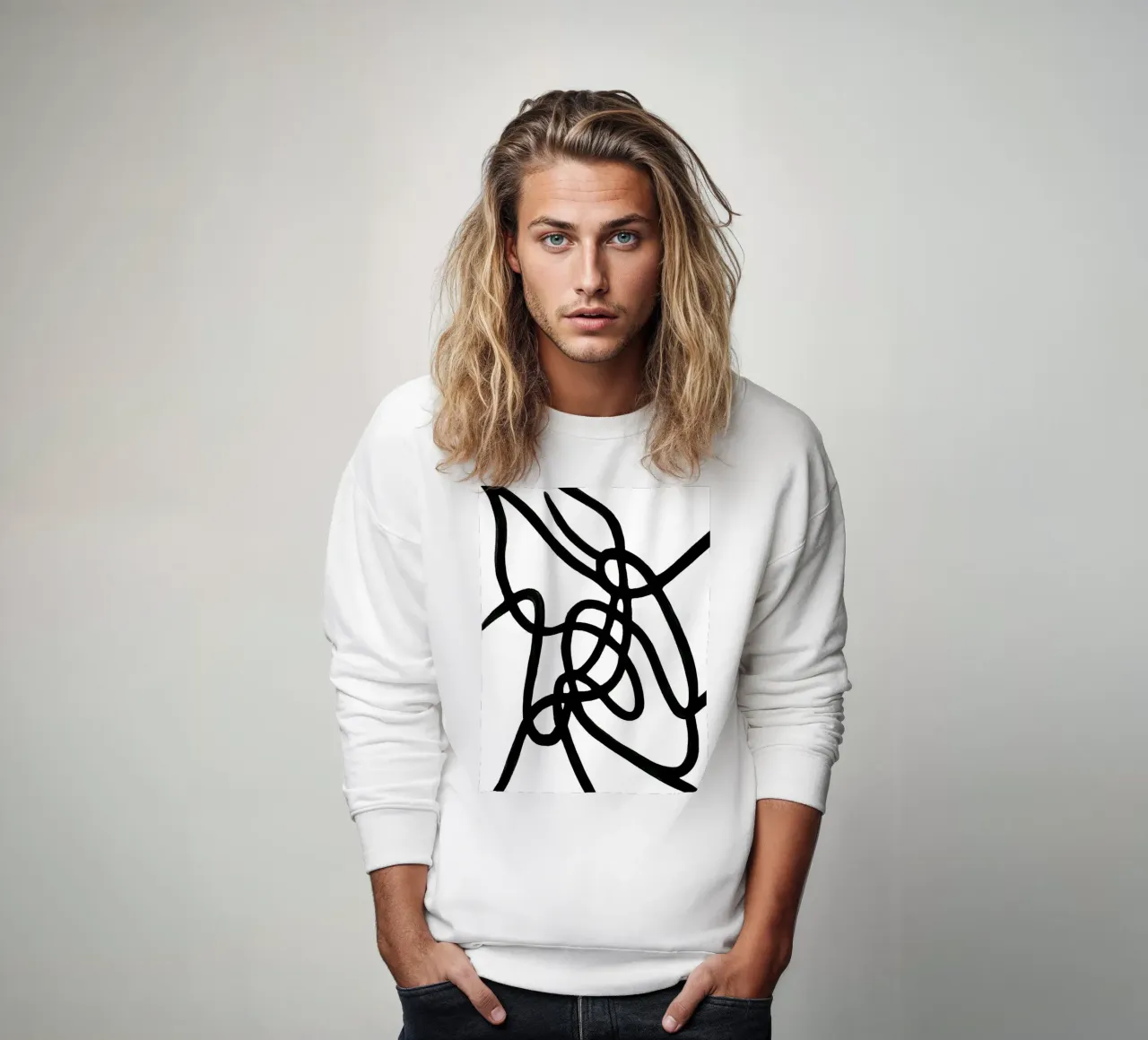 Black and White Lines 1 felpa da Lunaris