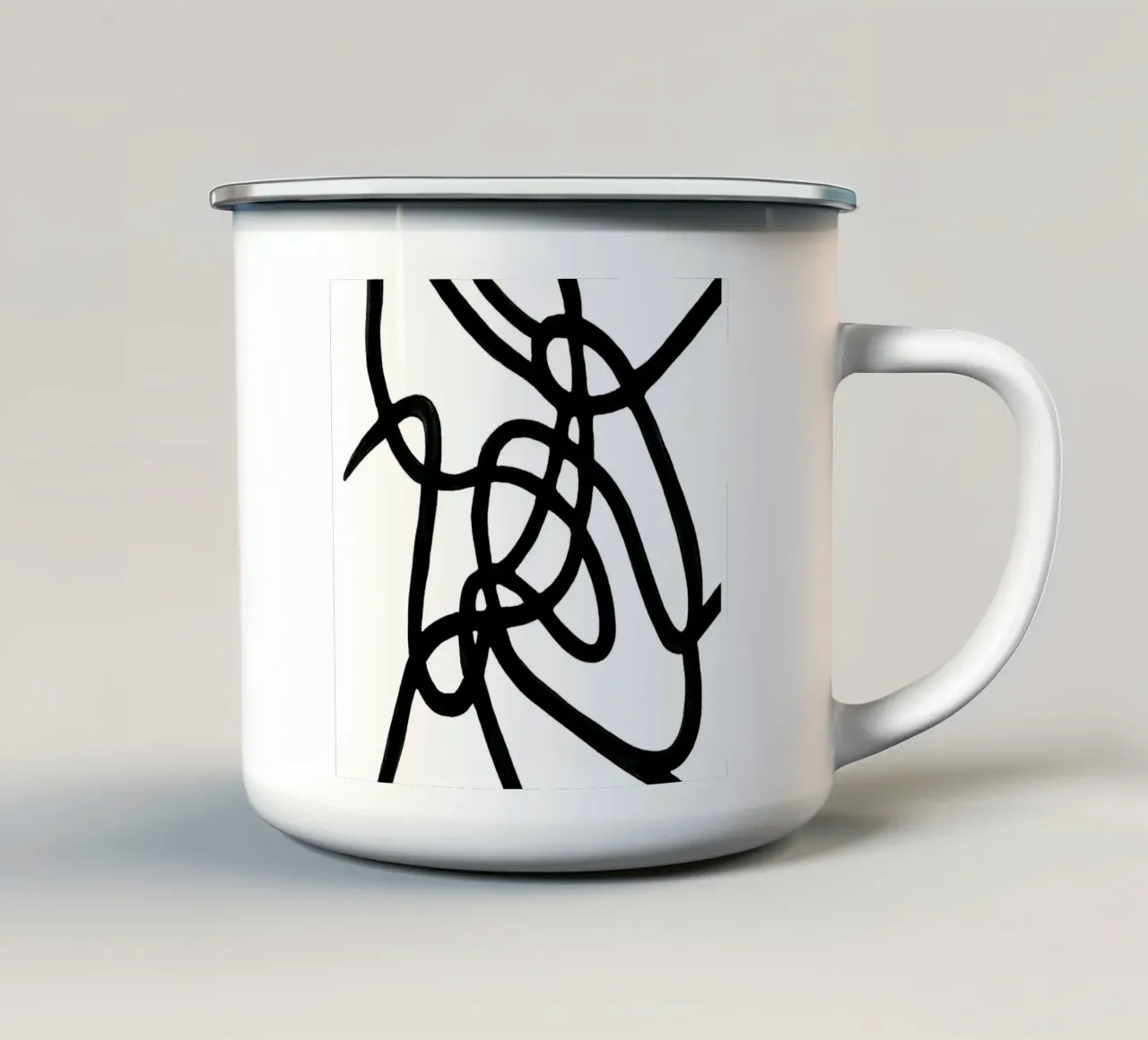 Black and White Lines 1 tazza in smalto da Lunaris