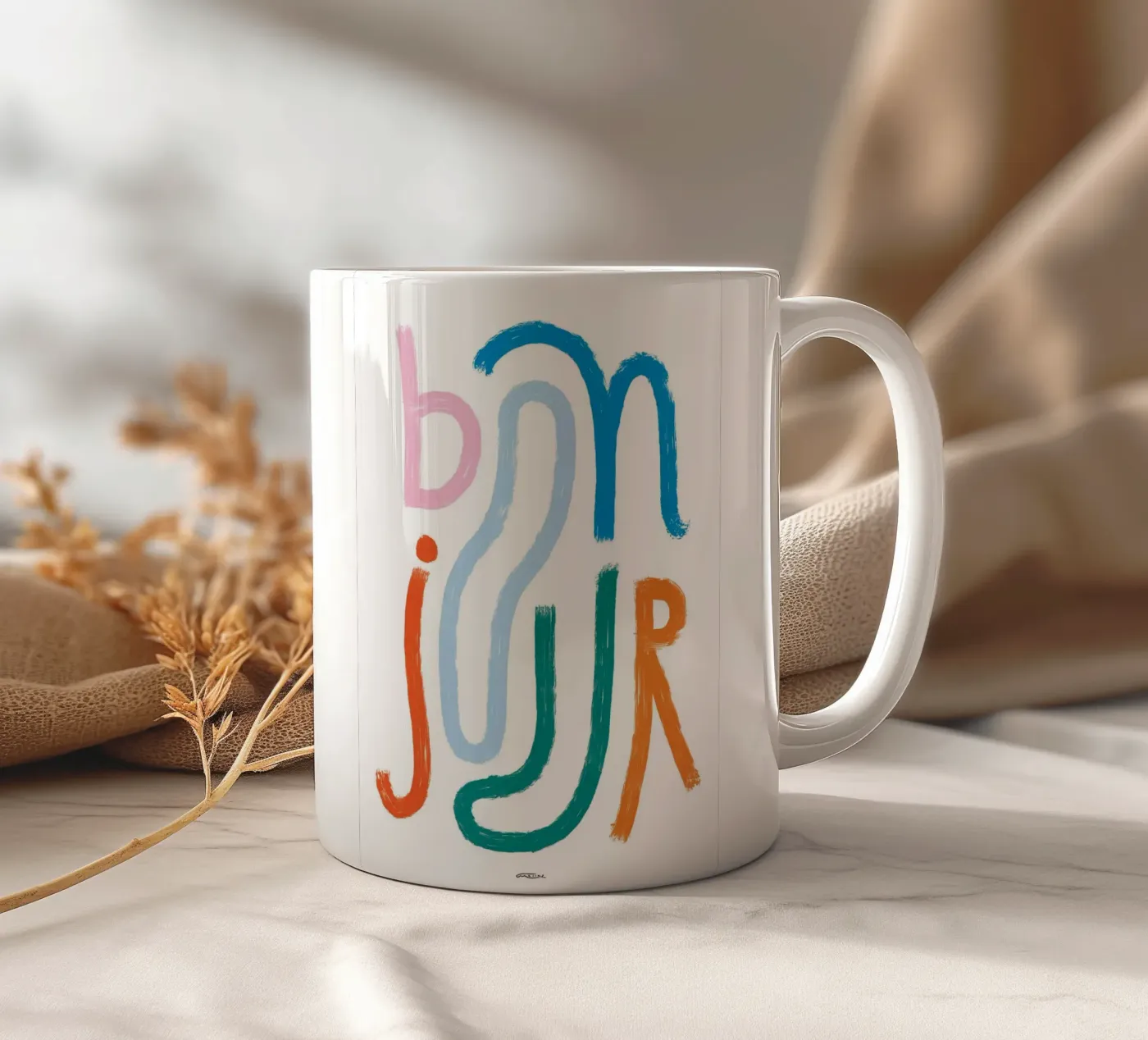 Hello ceramic mug by aaron Shop
