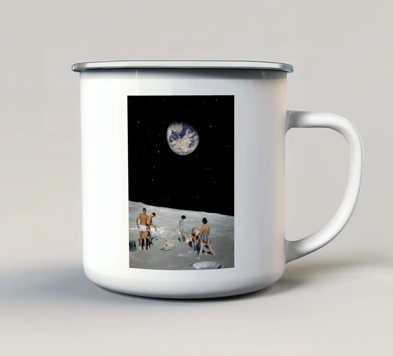 Oceano di tranquillità tazza in smalto da Dapidoka