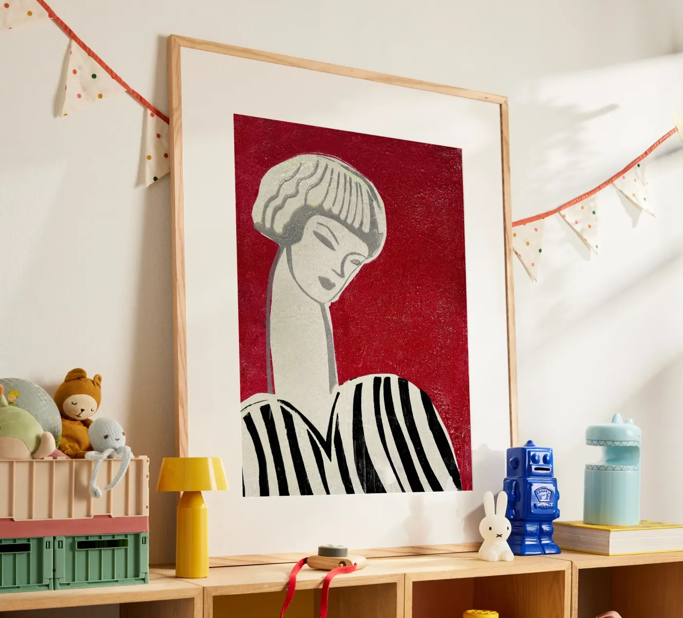 Vintage portret I door Christina Misuro poster van Pictufy Winter Warmth