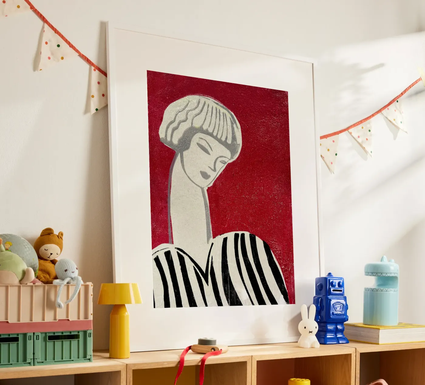 Vintage portret I door Christina Misuro poster van Pictufy Winter Warmth