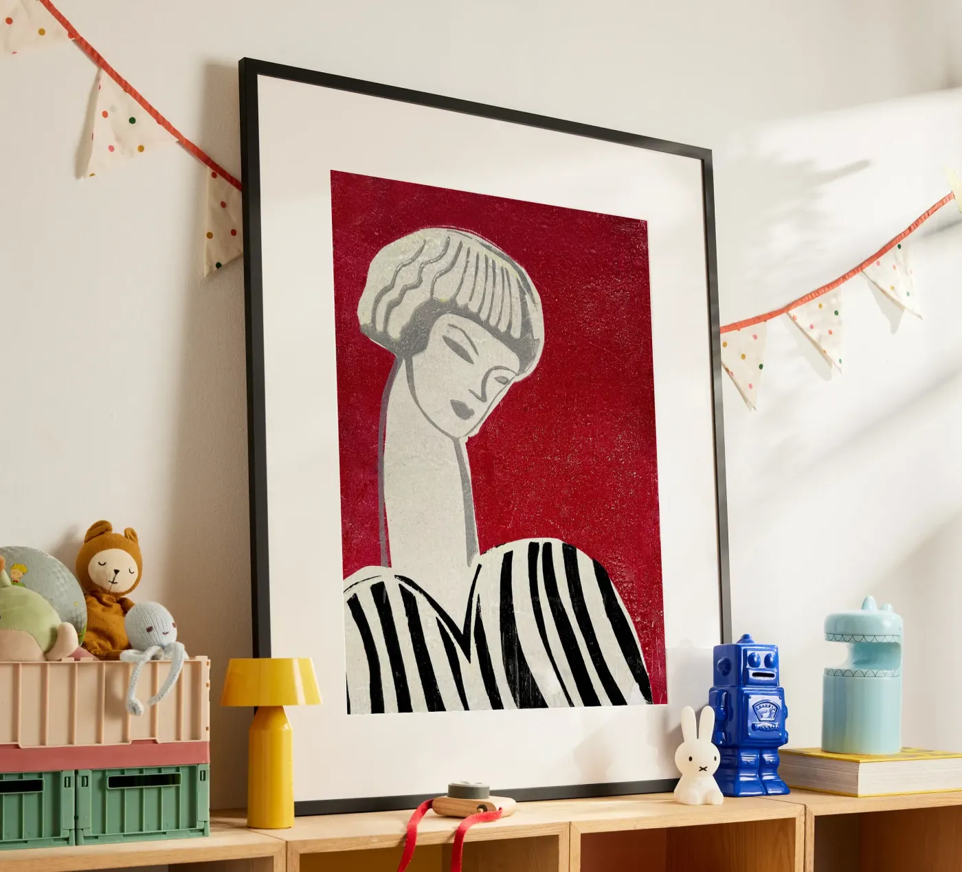Vintage portret I door Christina Misuro poster van Pictufy Winter Warmth