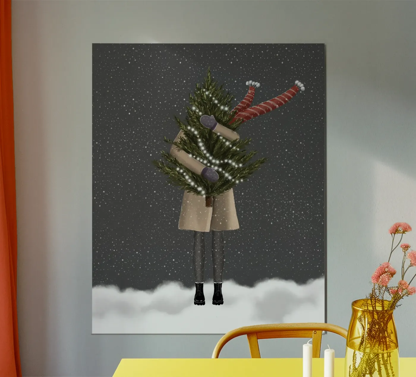 girl with tree Poster von by elle arts seasons