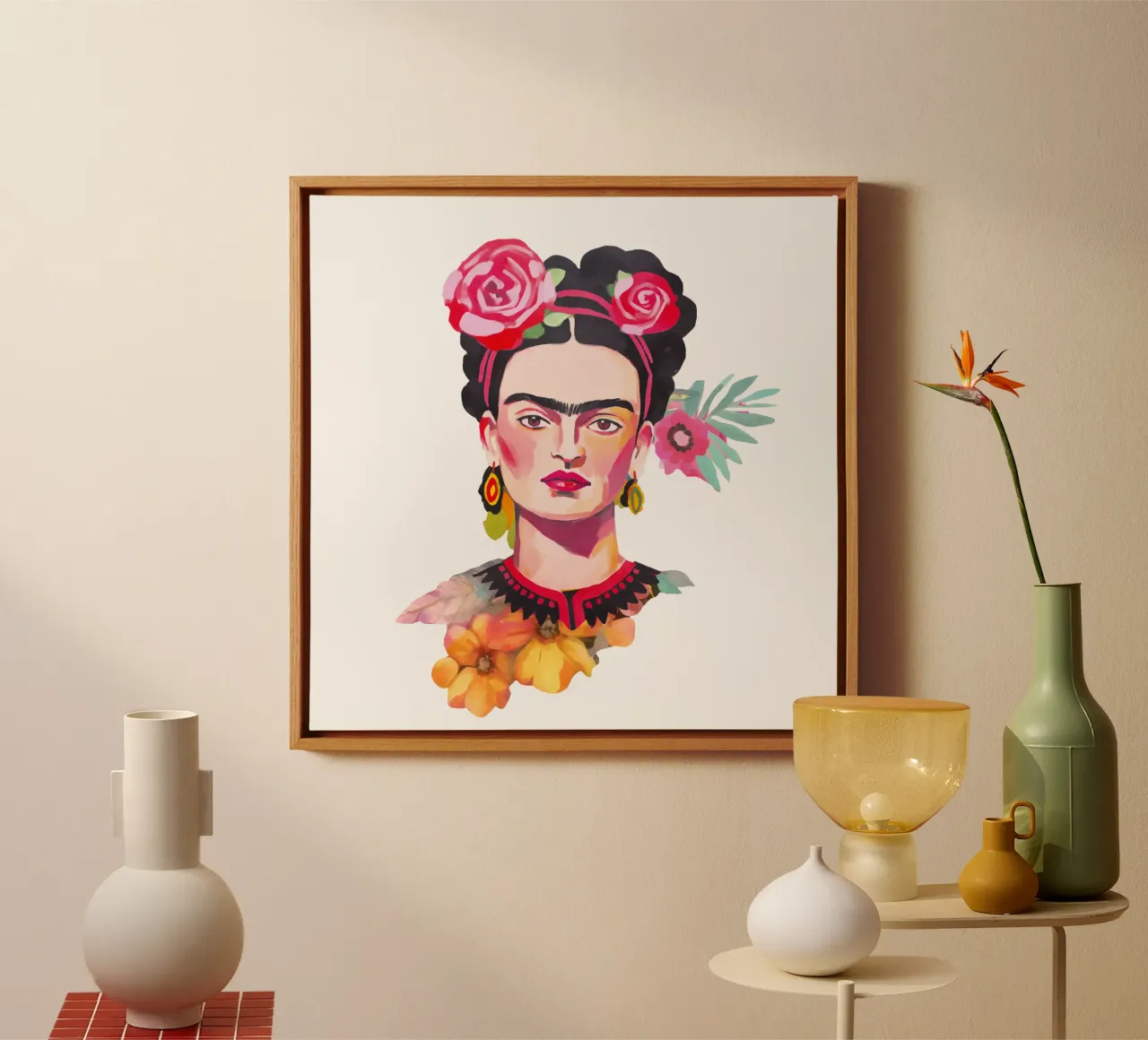 Blooms of Resilience: Iconic Artist Portrait canvas with Floater frame by Andrea Haase Modern Home