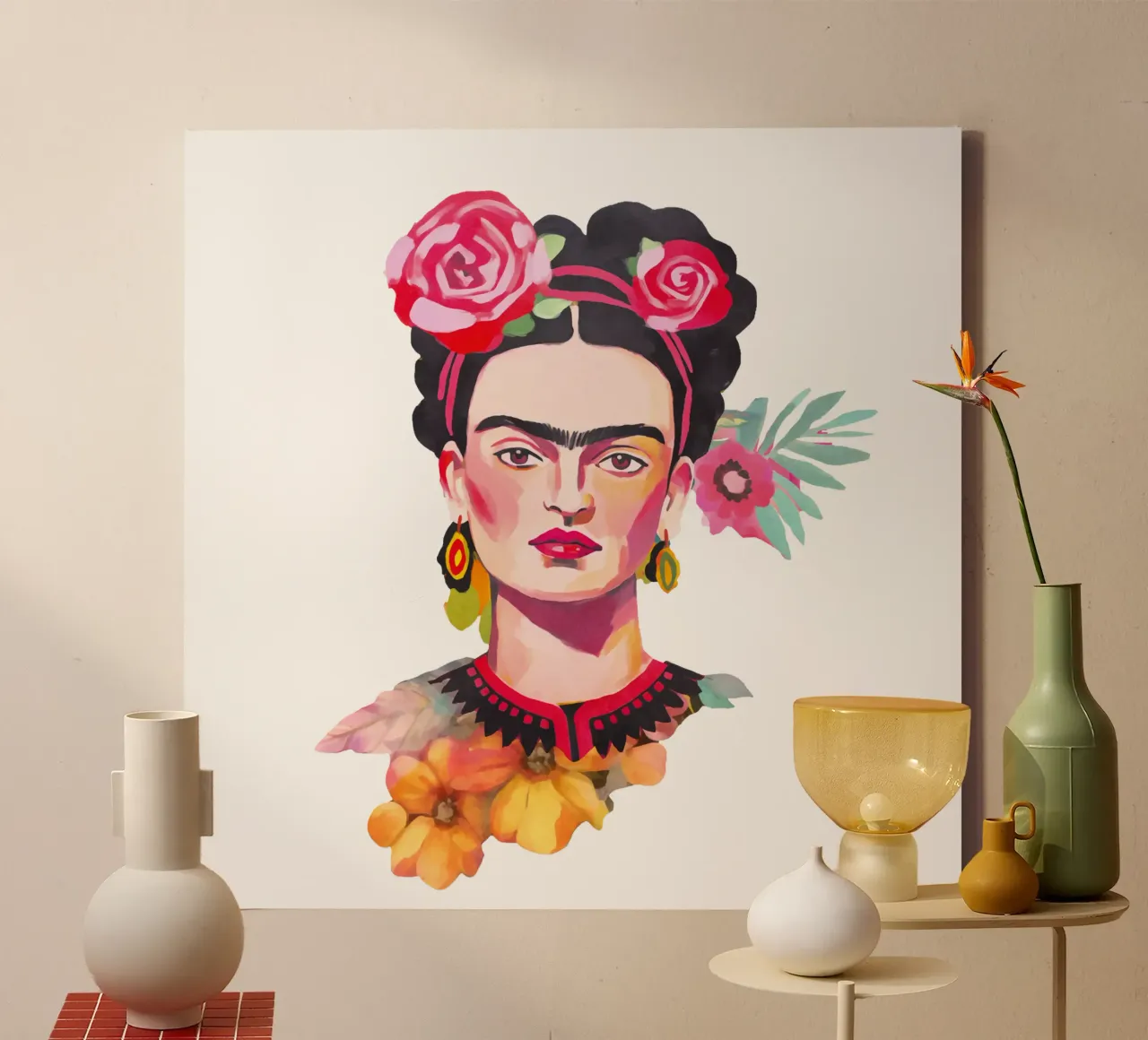 Blooms of Resilience: Iconic Artist Portrait canvas with Floater frame by Andrea Haase Modern Home