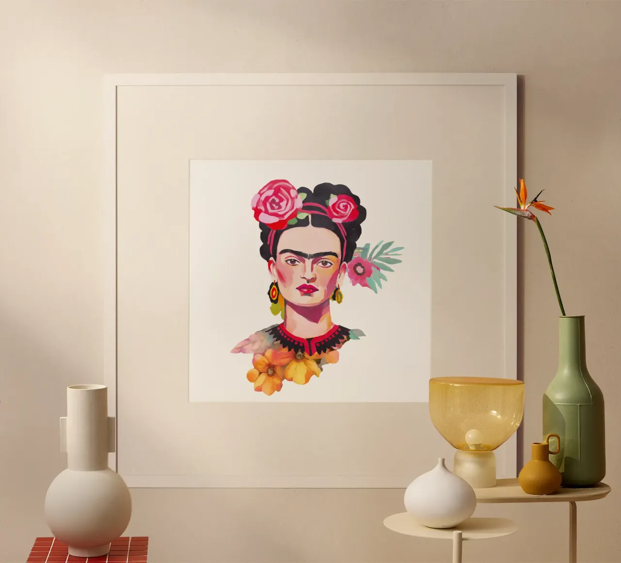 I fiori della resilienza: Ritratto d'artista iconico poster con telaio in legno da Andrea Haase Modern Home