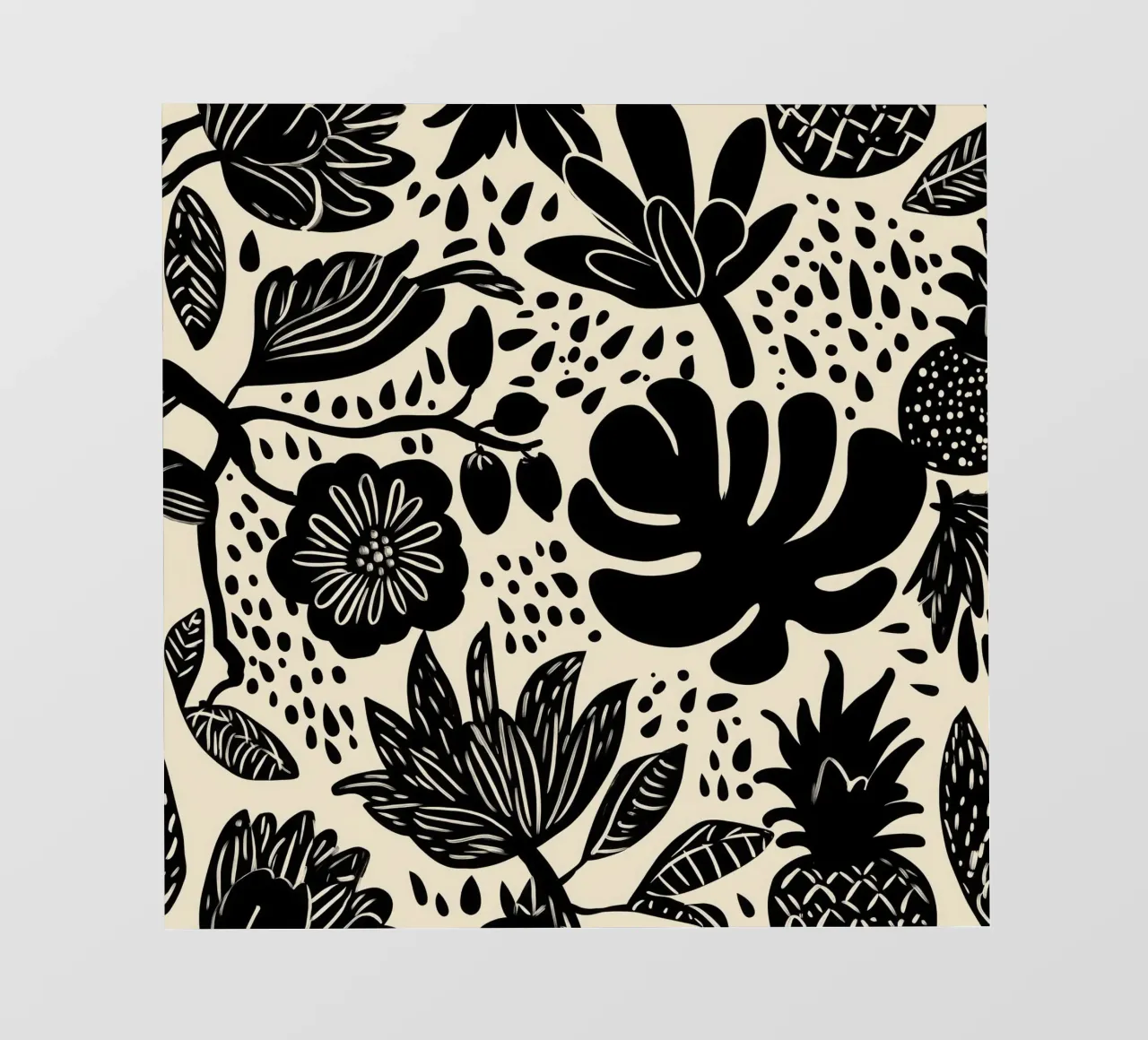 Modello di giungla tropicale boho in bianco e nero pellicola backlit da Autofocus