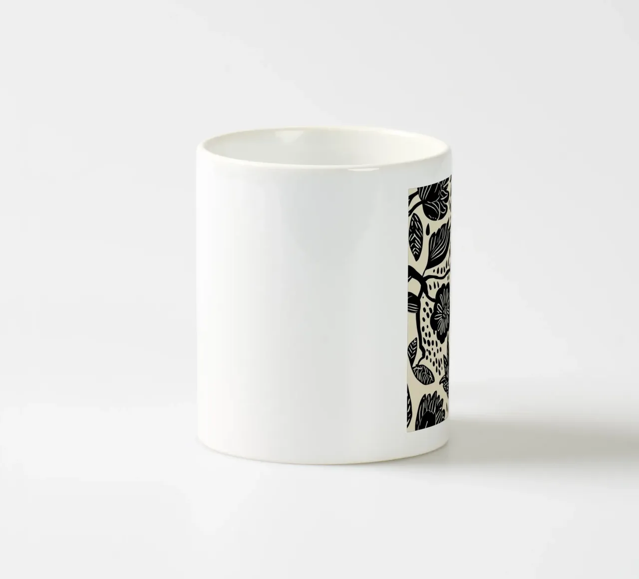 Modello di giungla tropicale boho in bianco e nero tazza in ceramica da Autofocus
