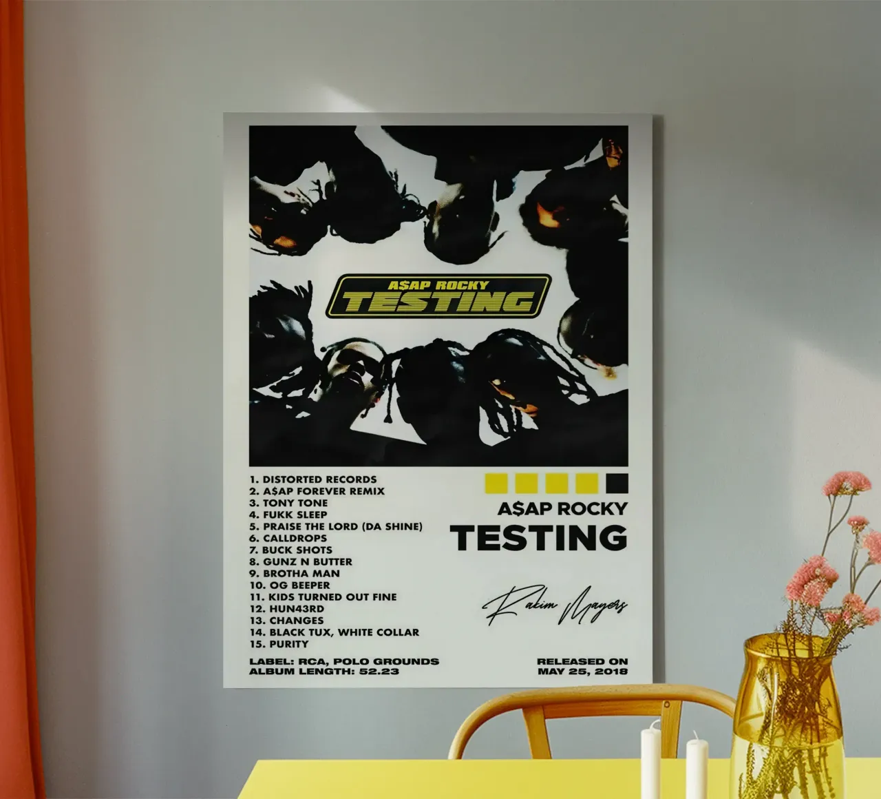 Asap Rocky Testing Tracklists Leinwand von Banda Neira