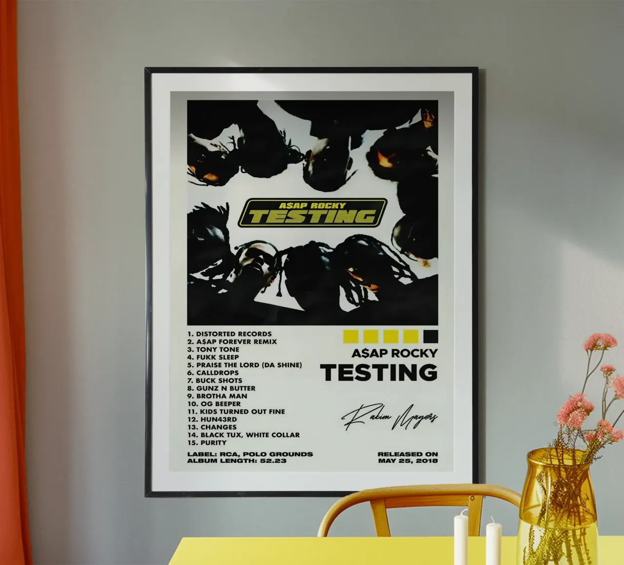 Asap Rocky Testing Tracklists carta hahnemühle da Banda Neira