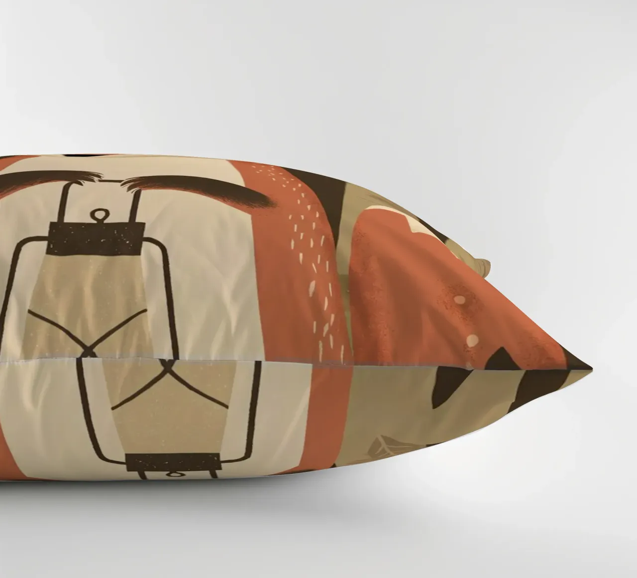 Volpe calma che tiene una lanterna nella foresta cuscino da kidz&family