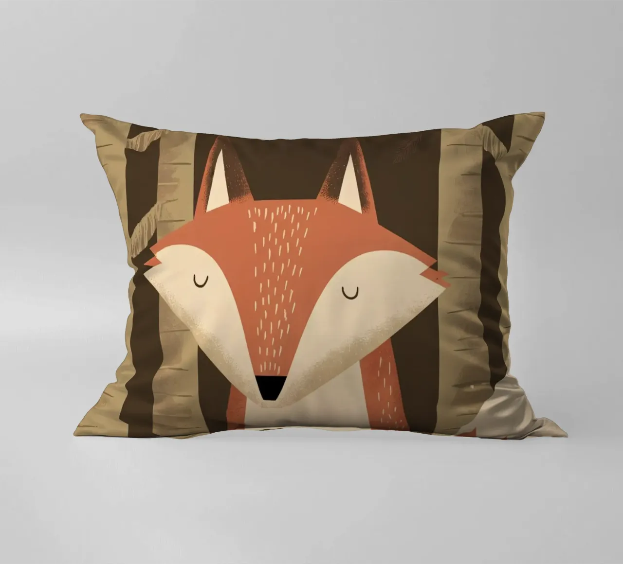 Volpe calma che tiene una lanterna nella foresta cuscino da kidz&family