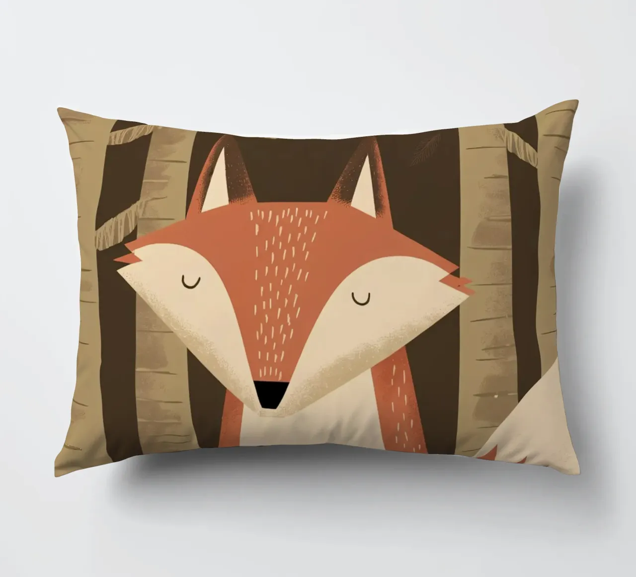 Volpe calma che tiene una lanterna nella foresta cuscino da kidz&family