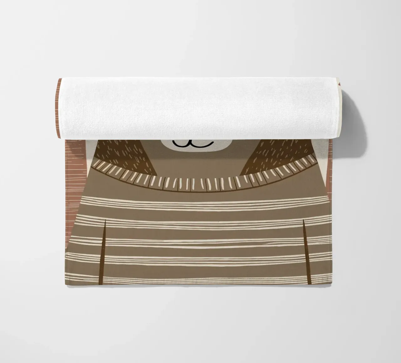 Un simpatico lupo con un maglione a righe nella foresta telo mare da kidz&family