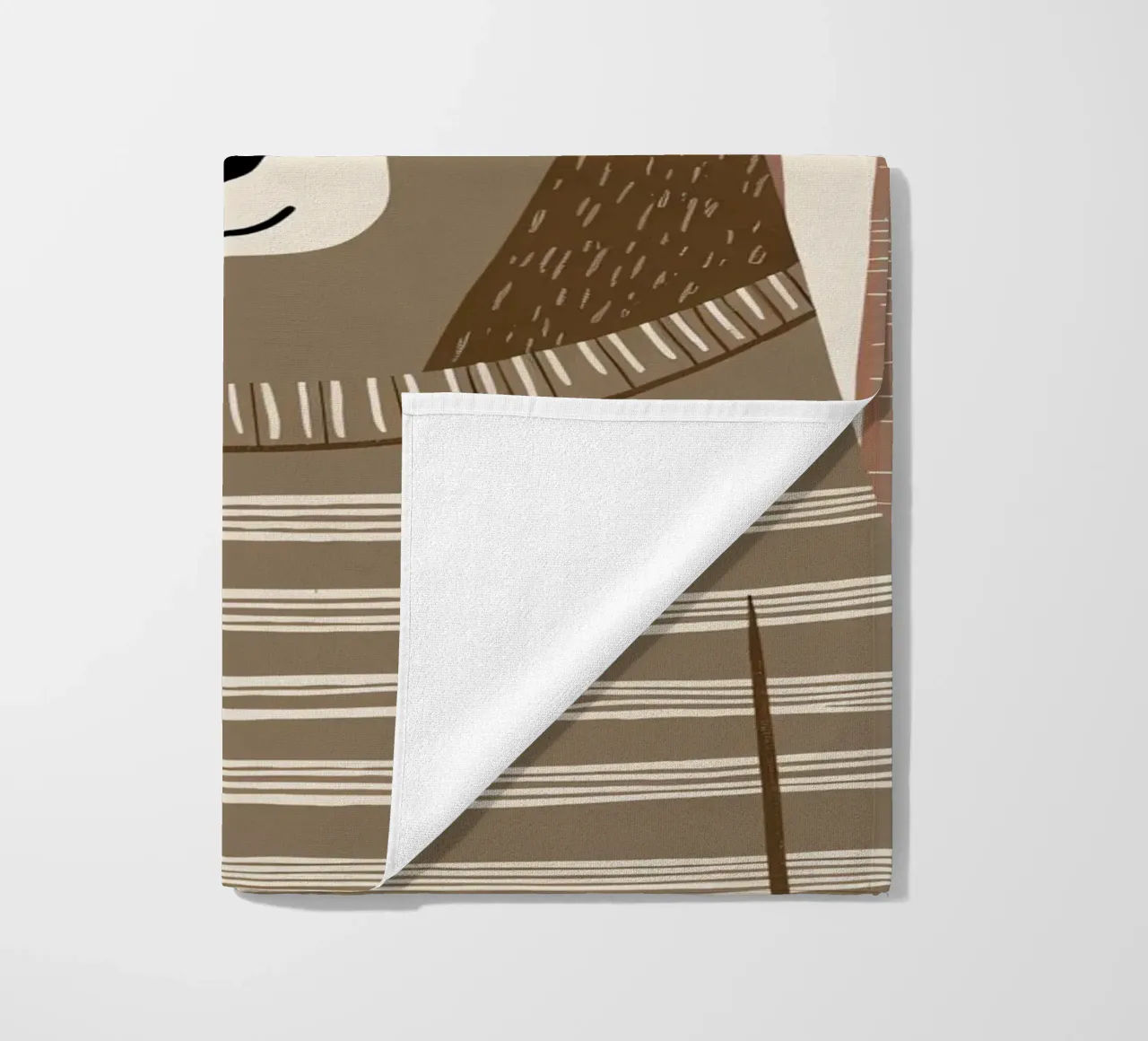 Un simpatico lupo con un maglione a righe nella foresta telo mare da kidz&family