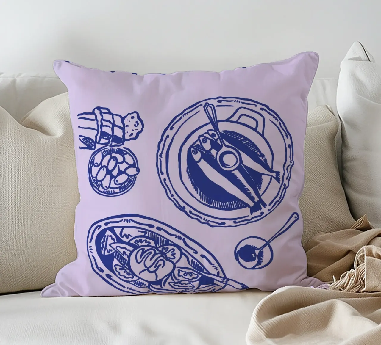 Boho Food 11 Dinner Party cuscino da Boho Print Collection
