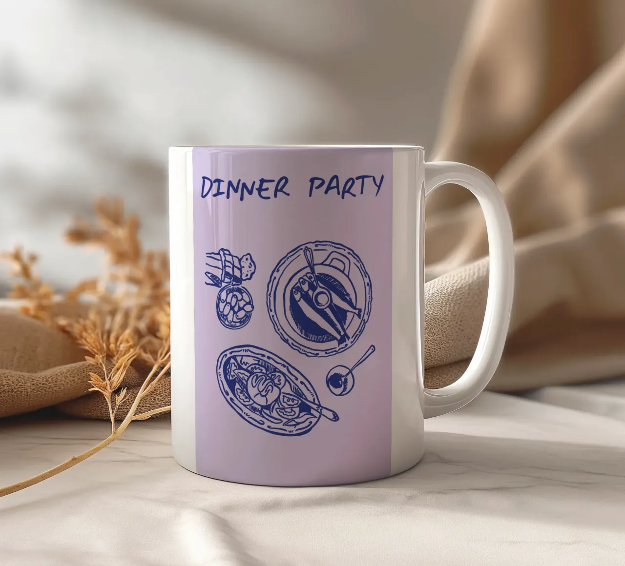 Boho Food 11 Dinner Party tazza in ceramica da Boho Print Collection