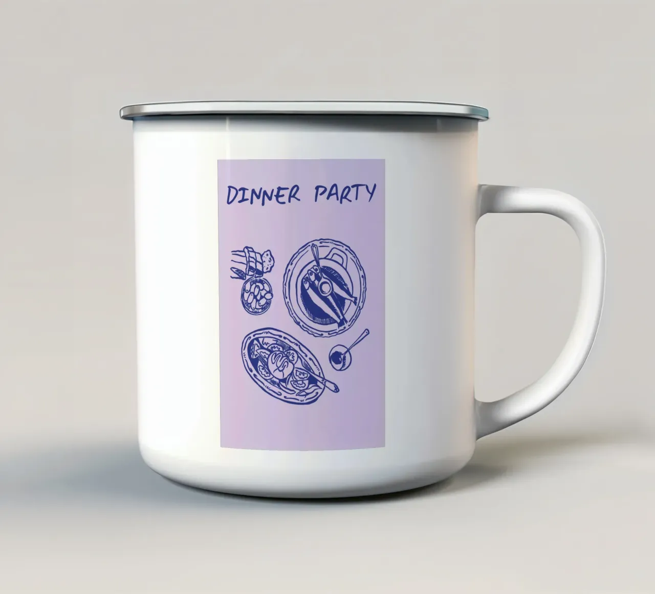 Boho Food 11 Dinner Party tazza in smalto da Boho Print Collection