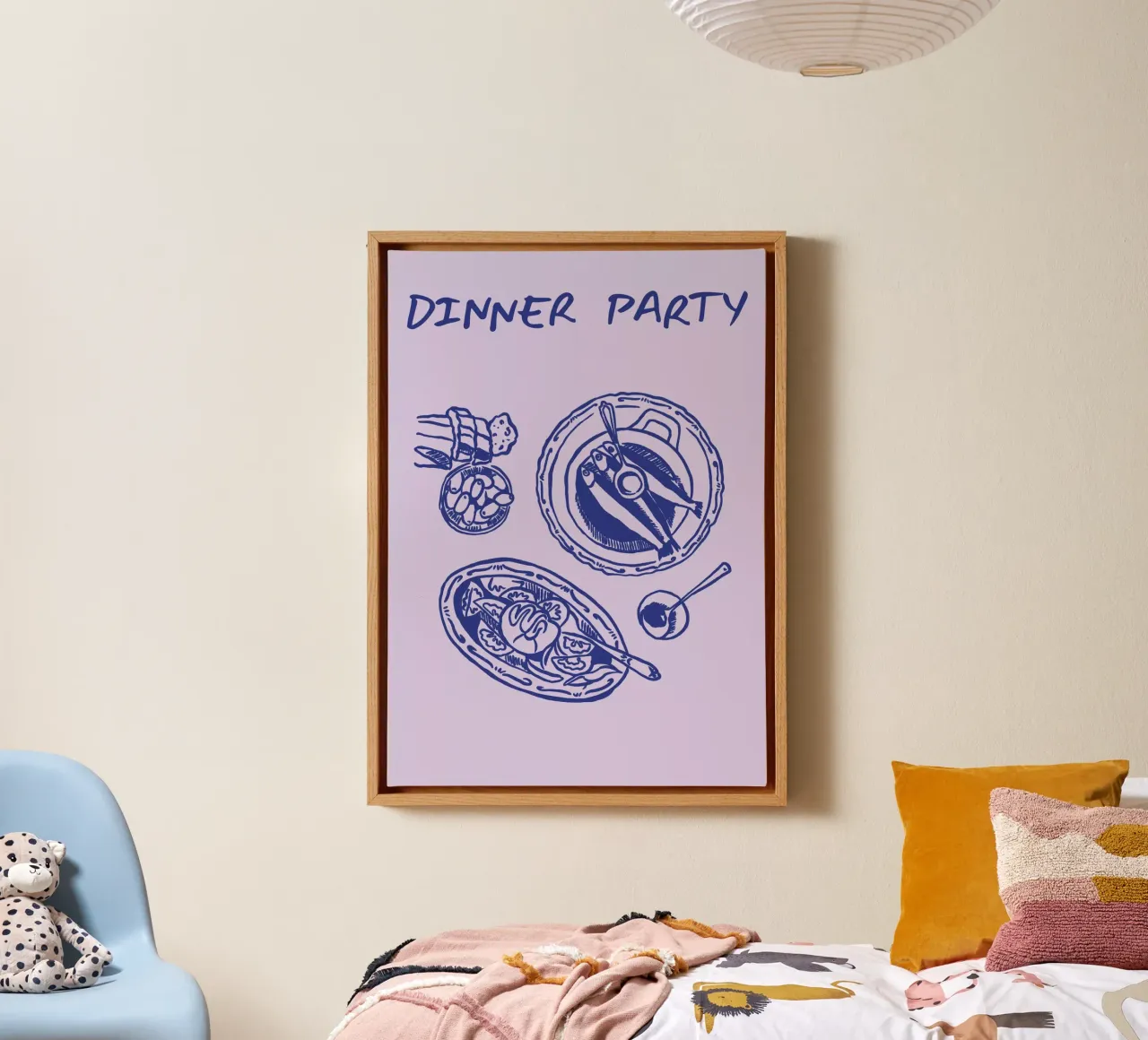 Boho Food 11 Dinner Party canvas met Baklijst van Boho Print Collection