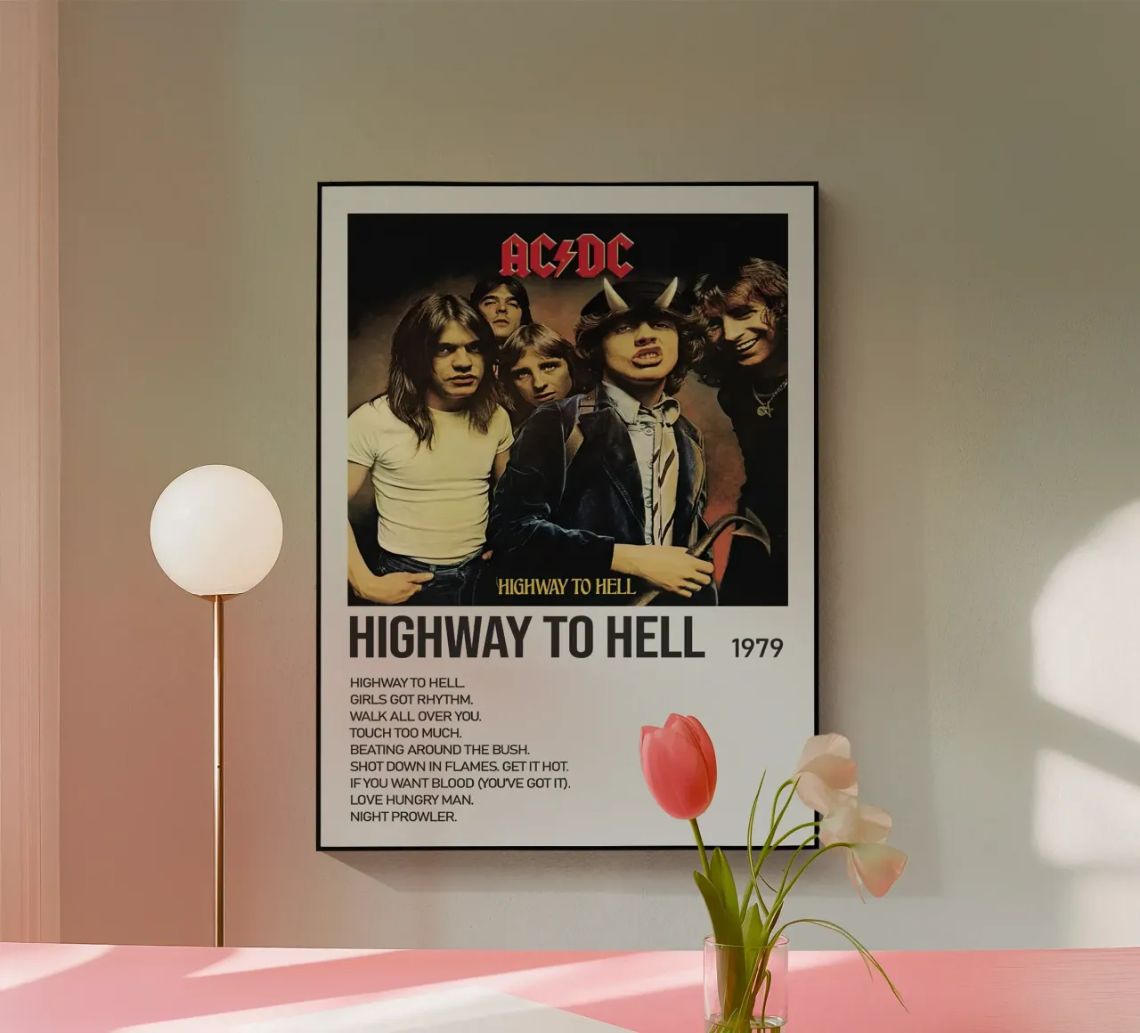 ACDC Highway To Hell Tracklists plexiglass da Banda Neira