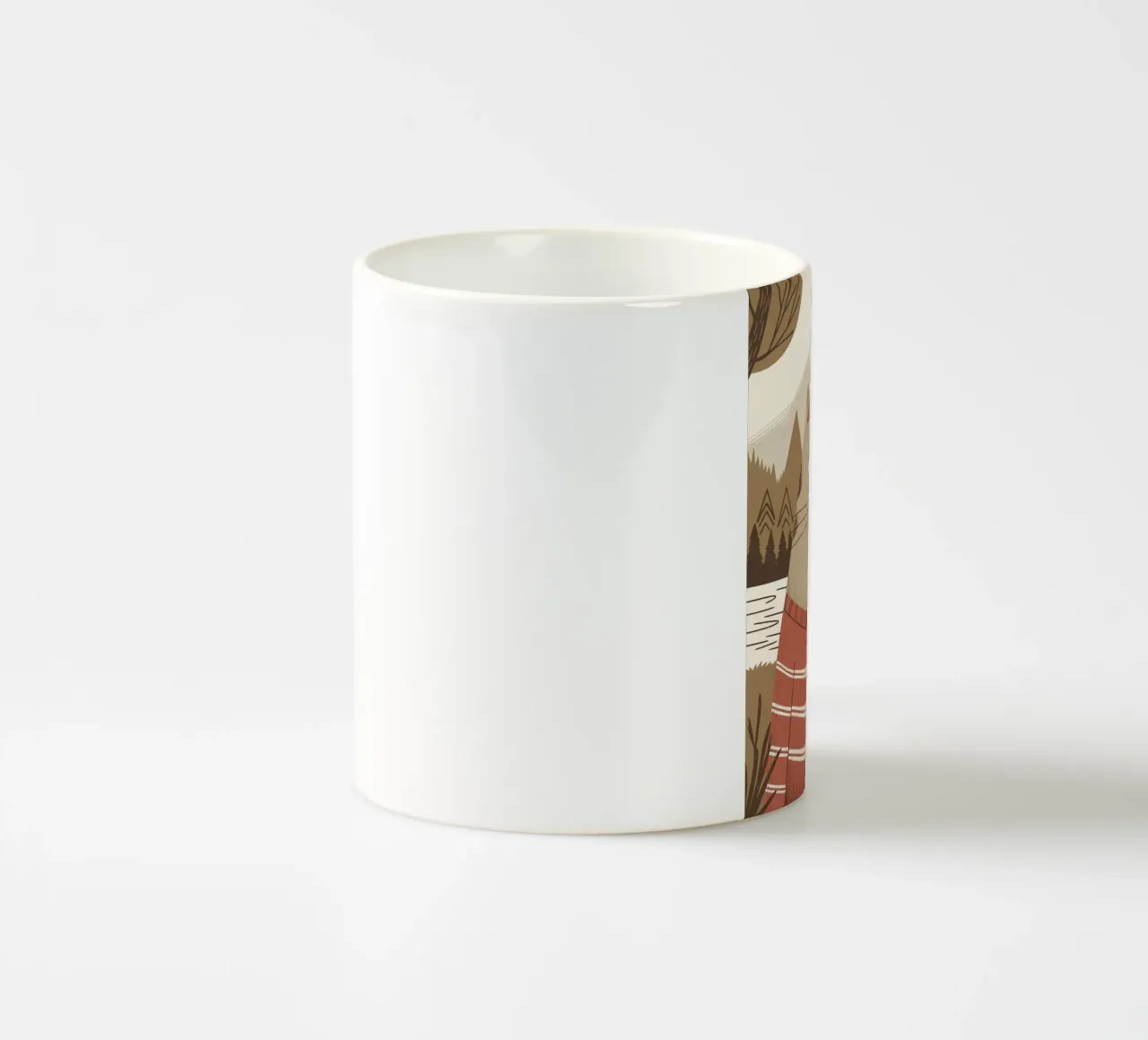 Un simpatico gatto con un maglione a righe in montagna tazza in ceramica da kidz&family