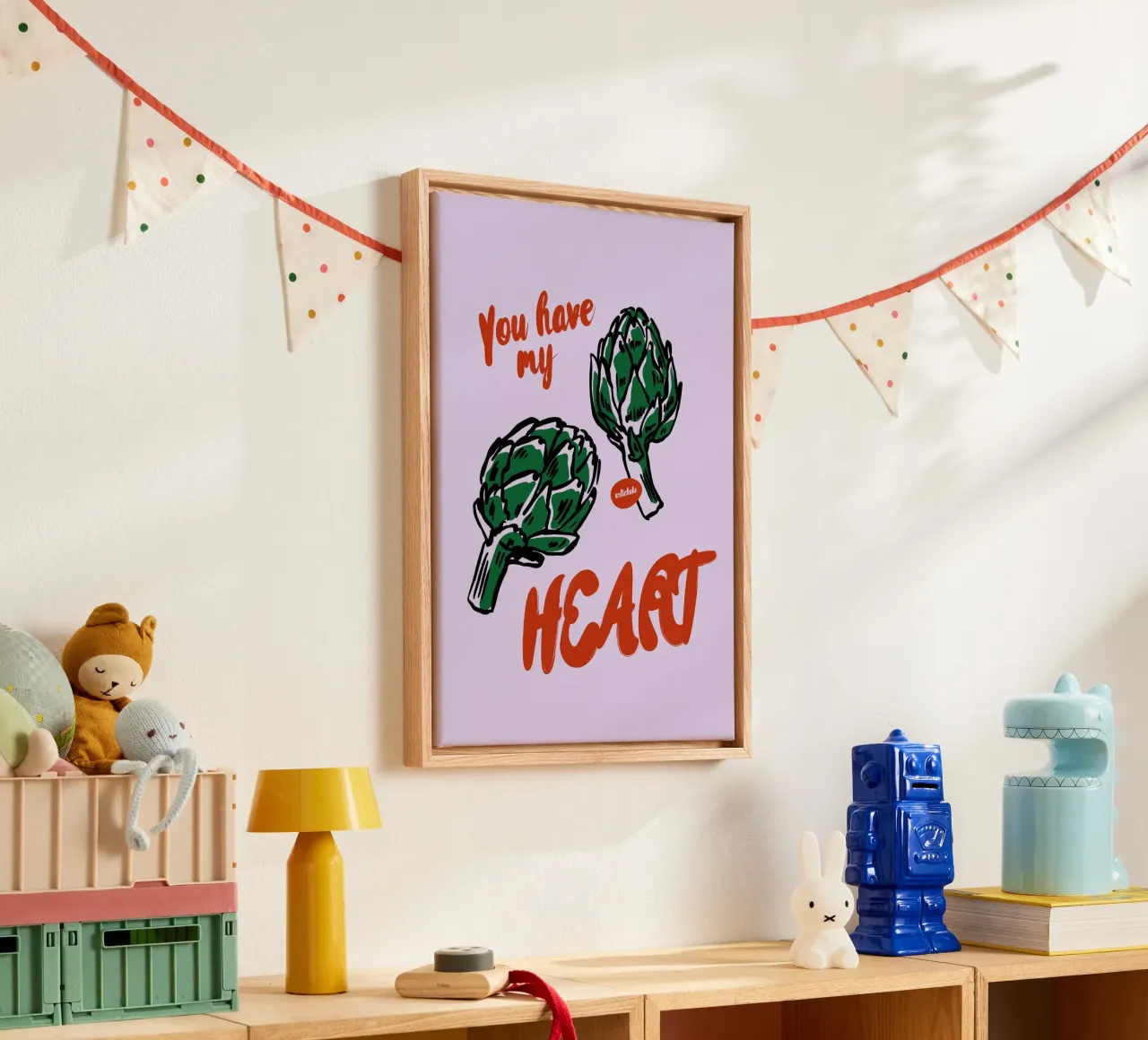 Boho Food 11 My Heart canvas met Baklijst van Boho Print Collection