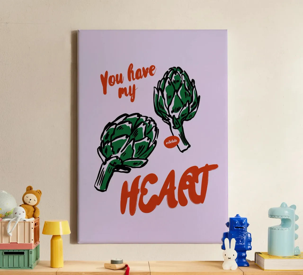 Boho Food 11 My Heart canvas met Baklijst van Boho Print Collection
