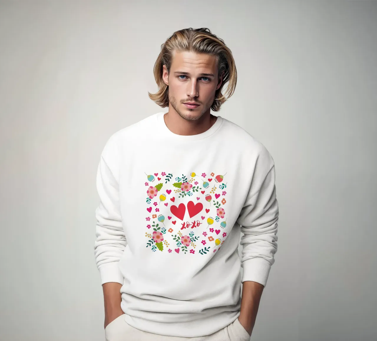 Abbracci e baci - Cuori in fiore felpa da Petra Lang - Floral Art