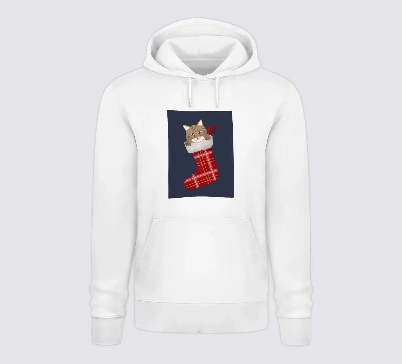 Gatto in una calza di Natale felpa con cappuccio da Winter Whispers