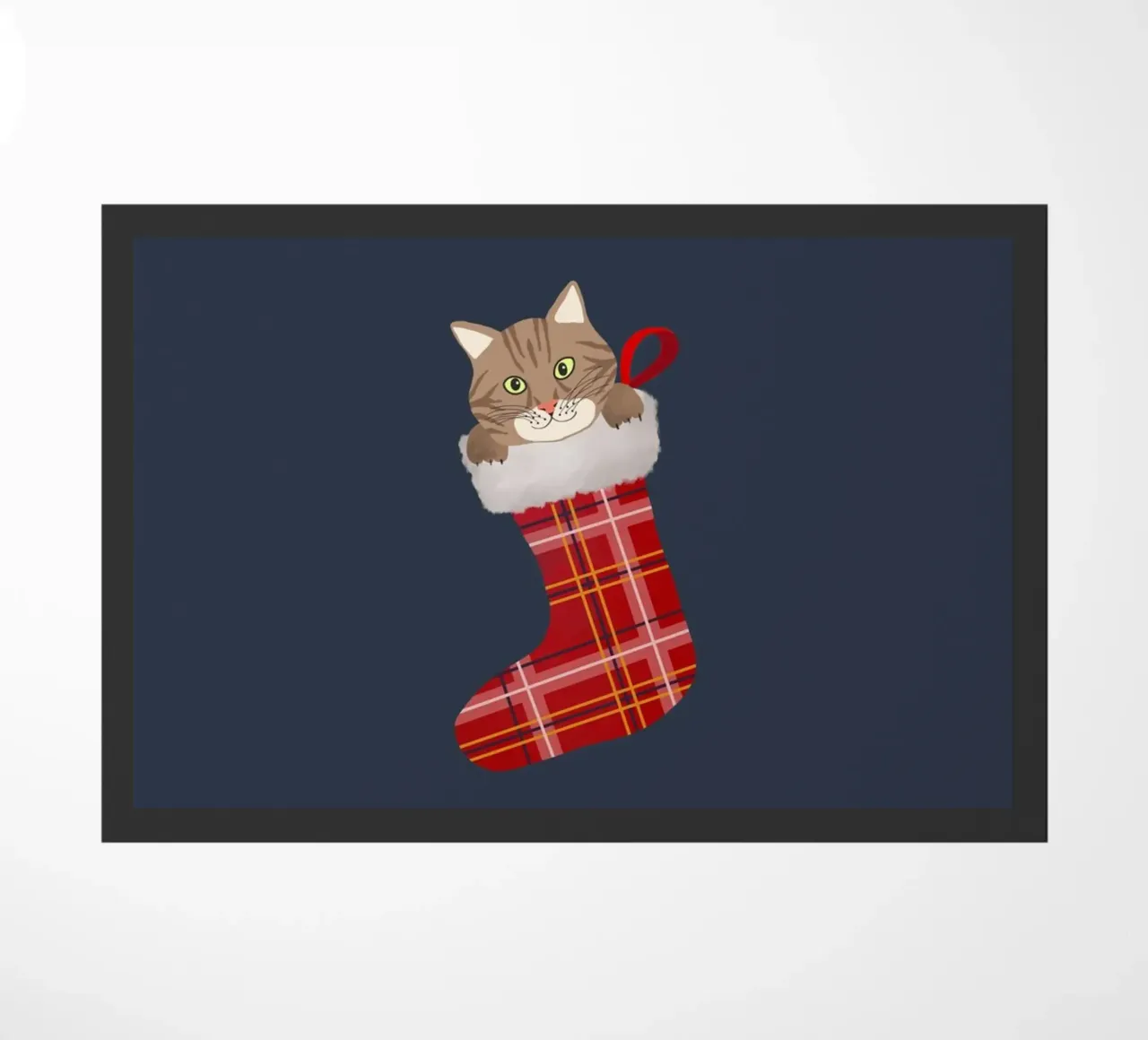 Gatto in una calza di Natale zerbino da Winter Whispers