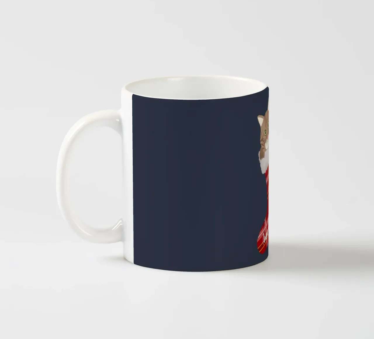 Gatto in una calza di Natale tazza in ceramica da Winter Whispers