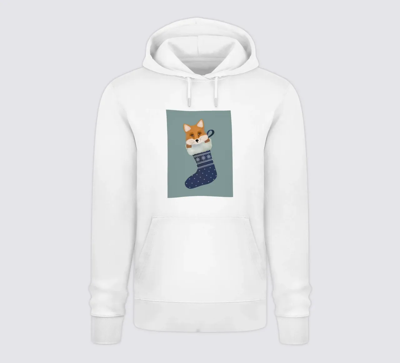 Volpe in una calza di Natale felpa con cappuccio da Winter Whispers