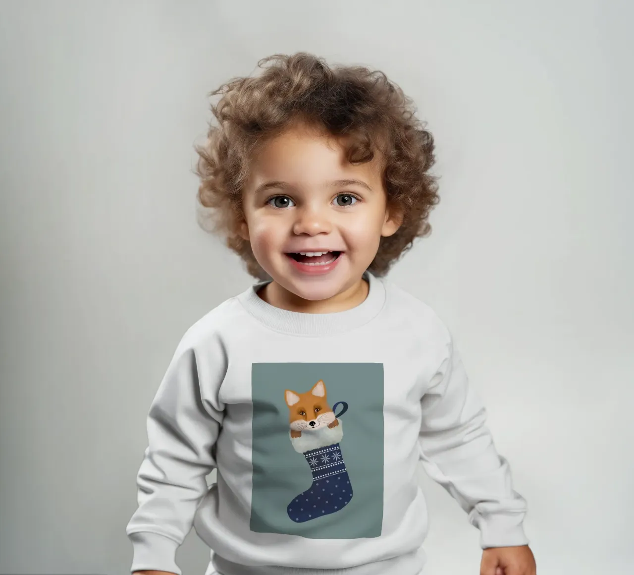 Volpe in una calza di Natale felpa neonato da Winter Whispers