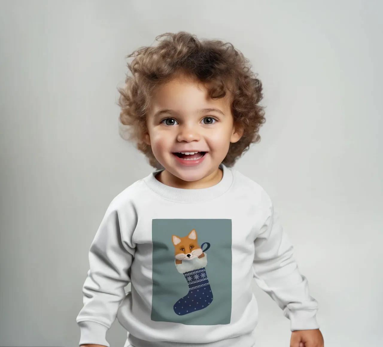 Volpe in una calza di Natale felpa neonato da Winter Whispers