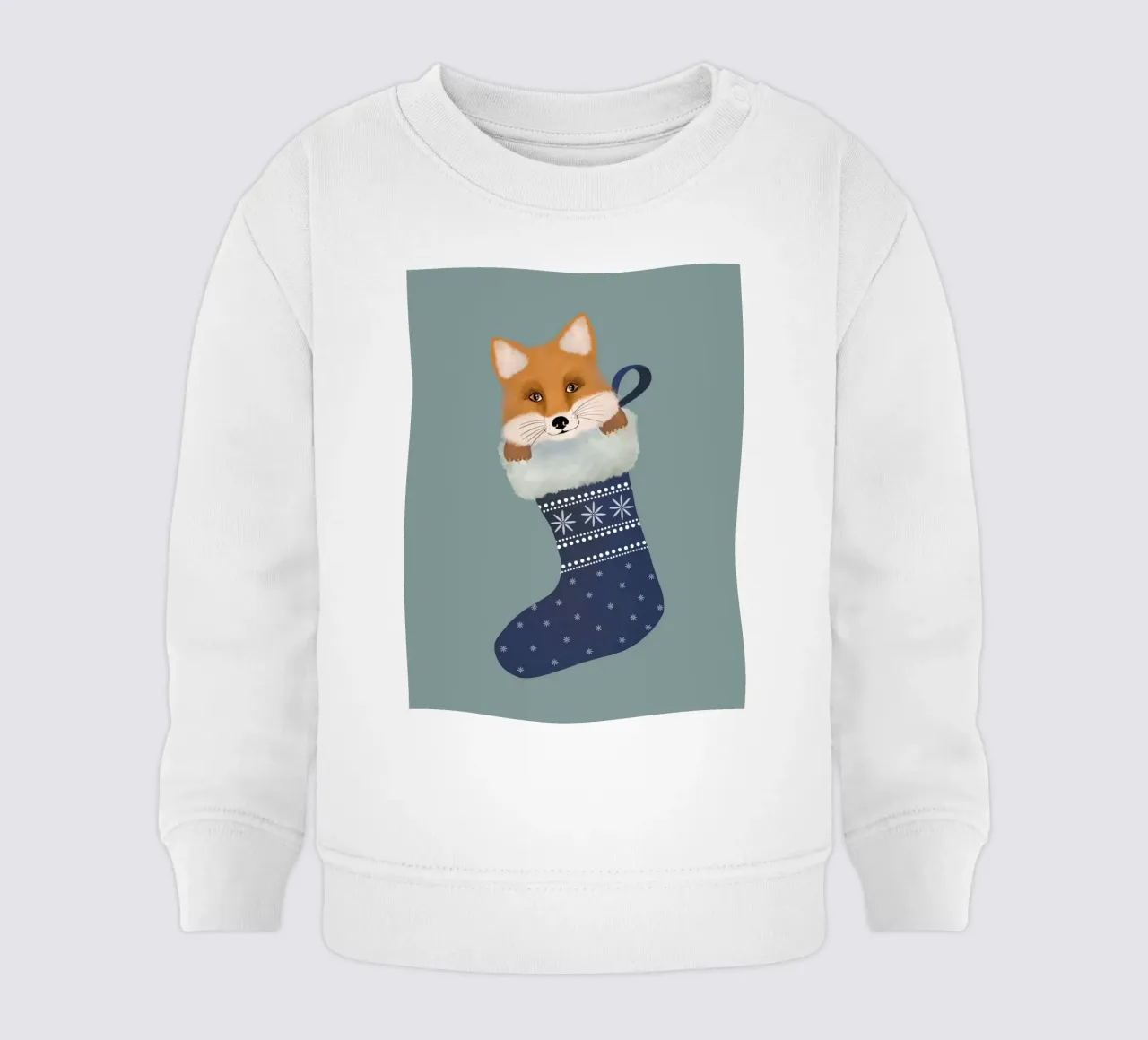 Volpe in una calza di Natale felpa neonato da Winter Whispers