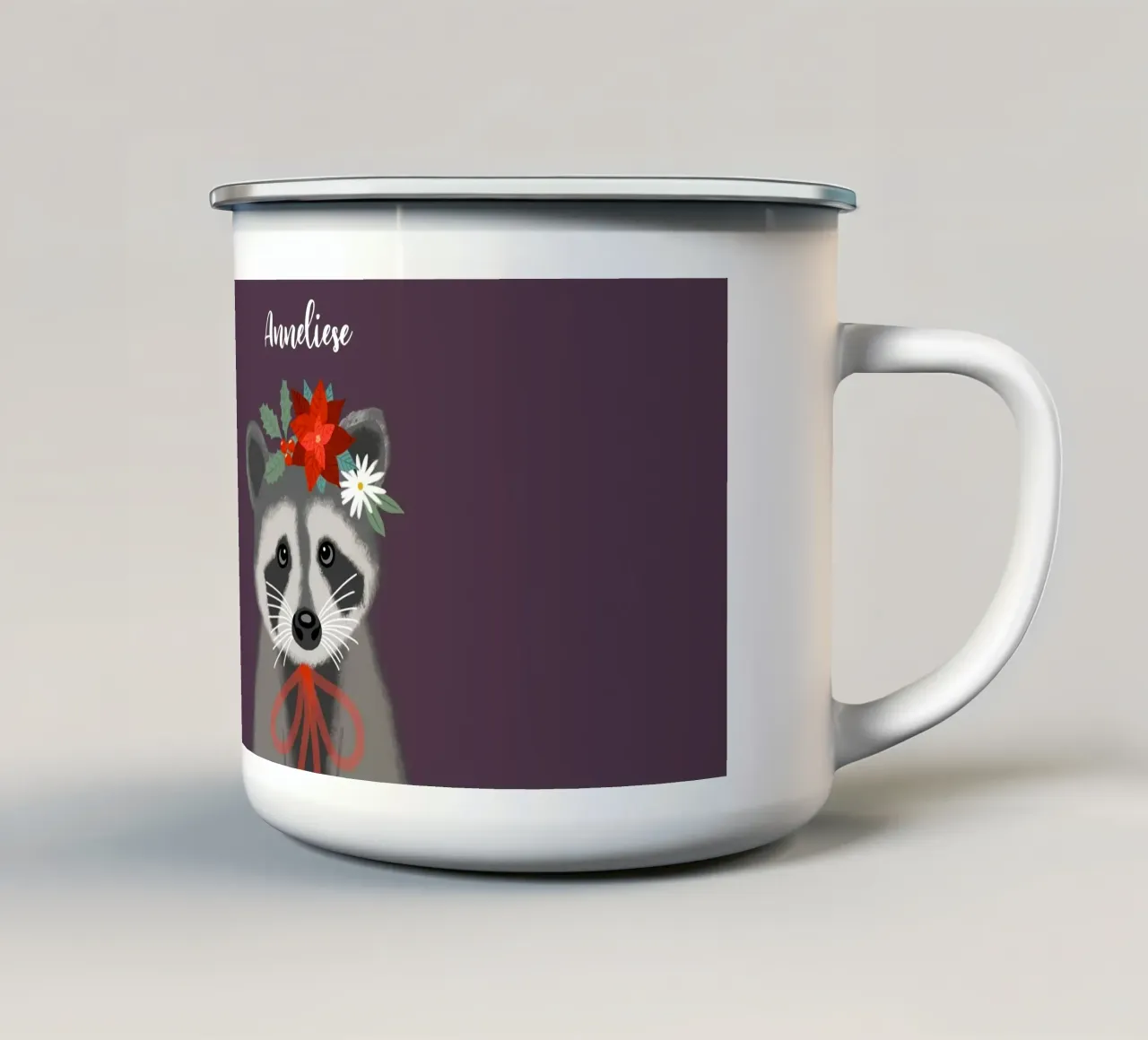 Procione delle vacanze tazza in smalto da Winter Whispers