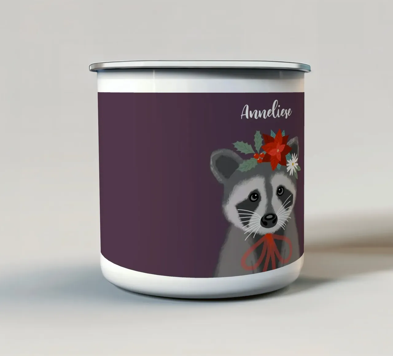 Procione delle vacanze tazza in smalto da Winter Whispers