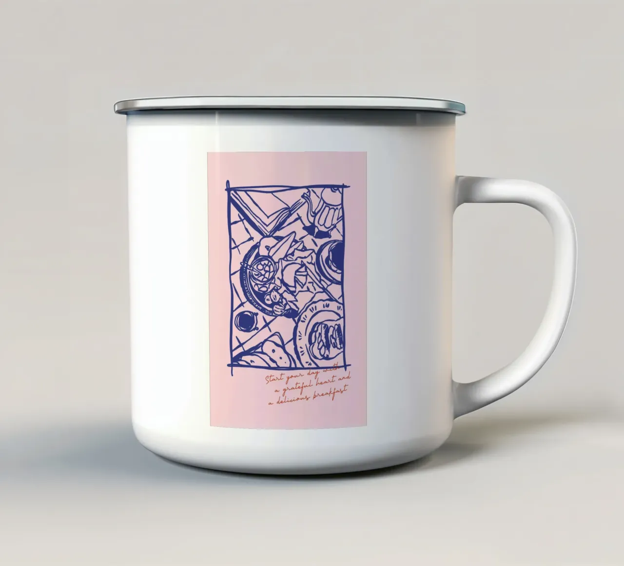 Boho Food 12 Breakfast tazza in smalto da Boho Print Collection