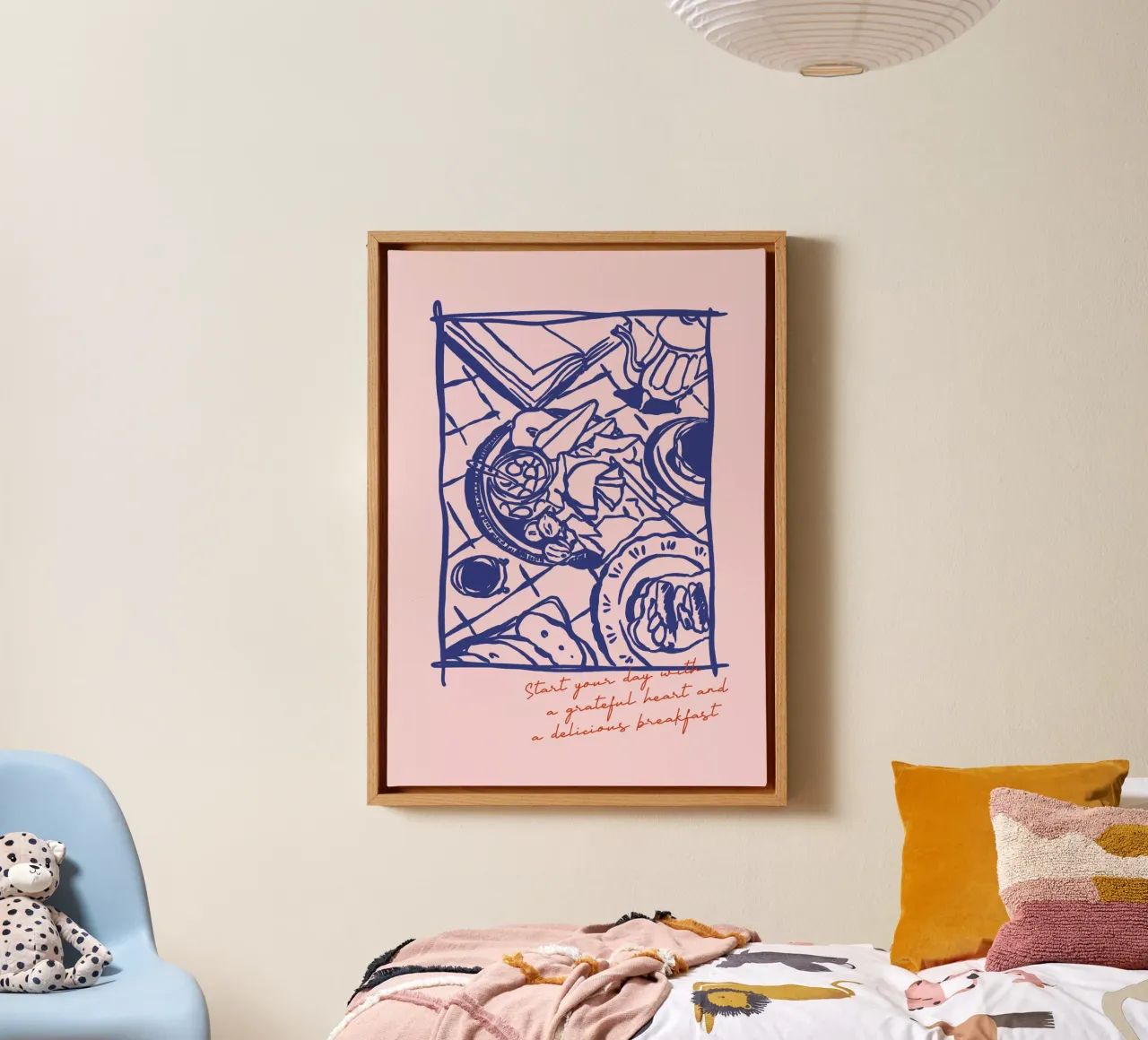 Boho Food 12 Breakfast tela con Cornice a cassetta da Boho Print Collection
