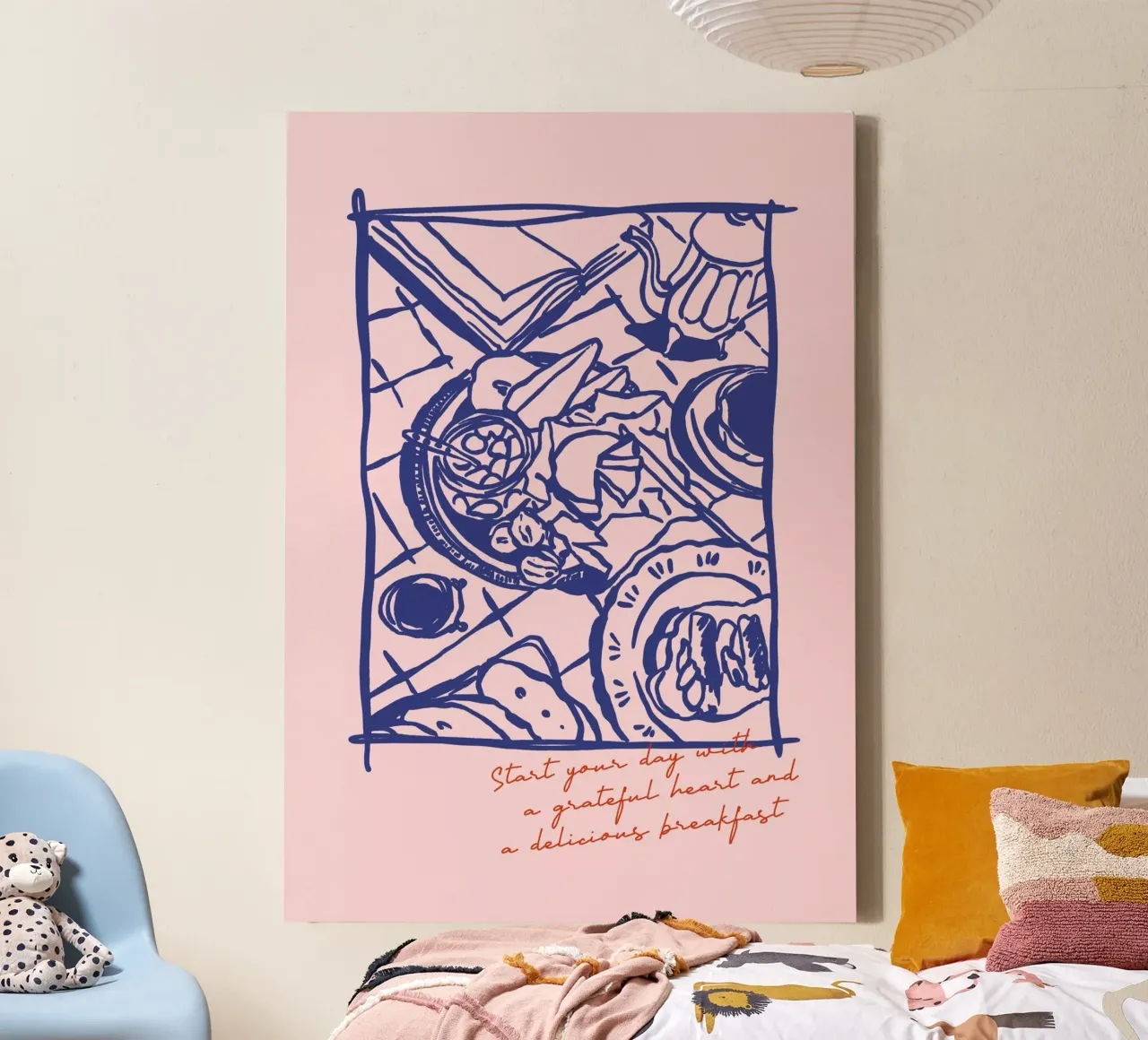 Boho Food 12 Breakfast tela con Cornice a cassetta da Boho Print Collection