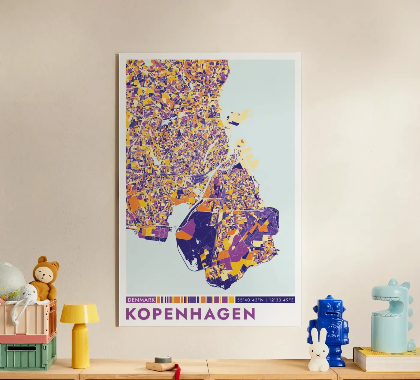 Poster di Copenaghen plexiglass da CityMapPosters