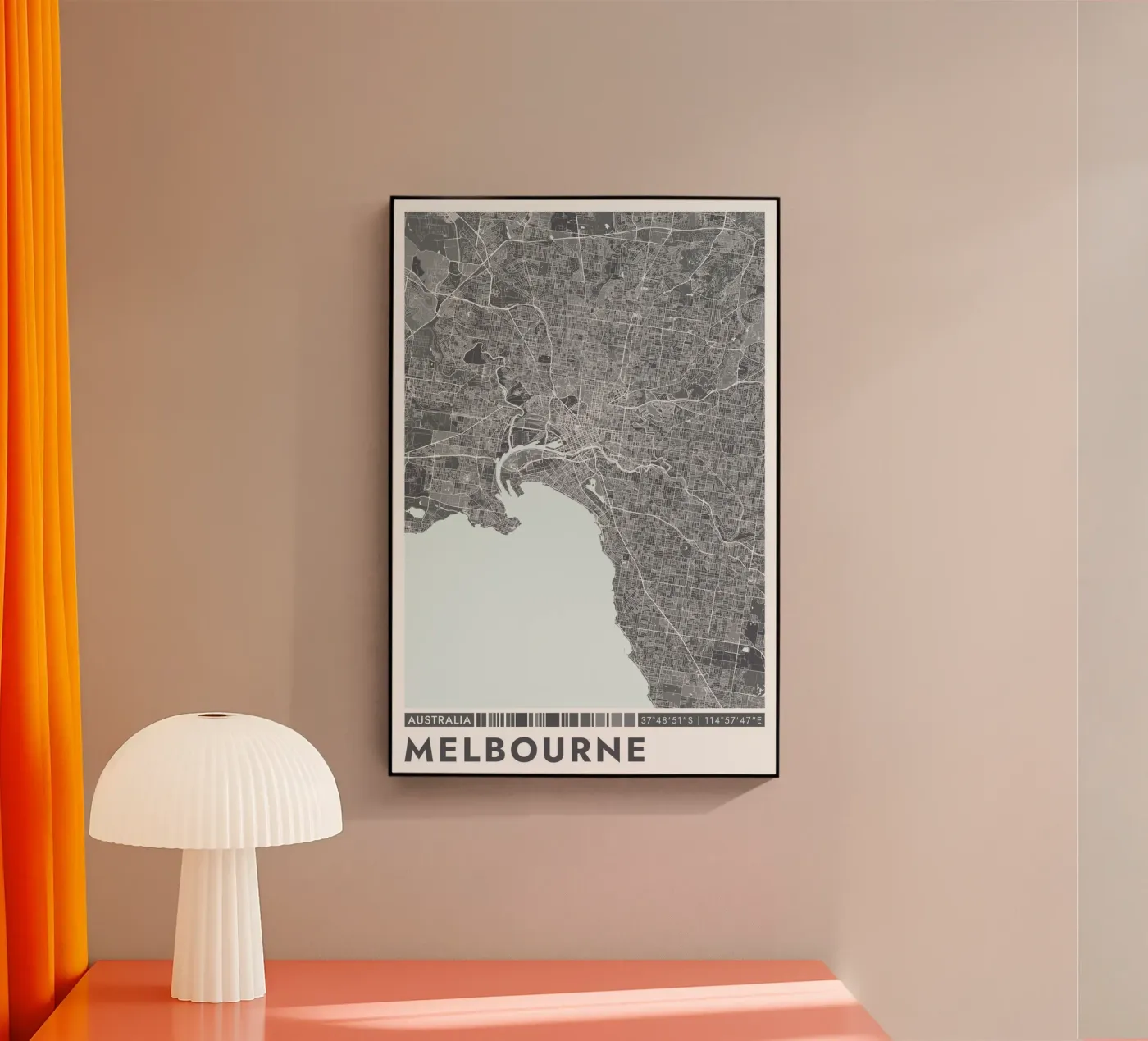 Melbourne mural acrylic glass by CityMapPosters