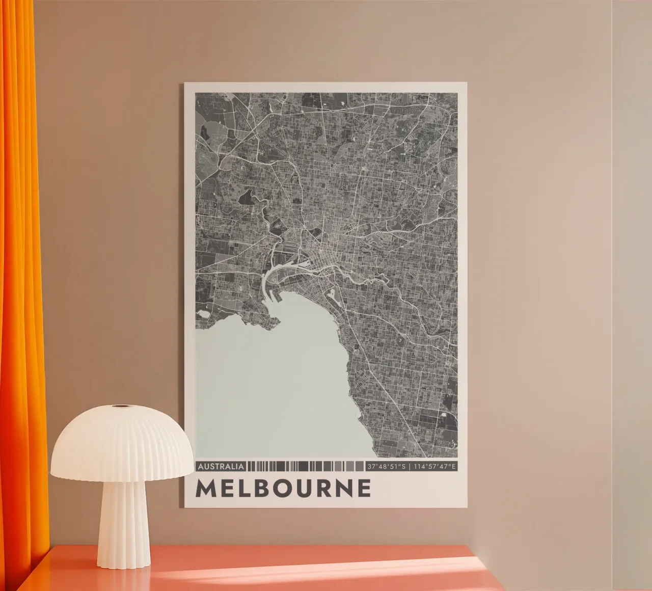 Murale a Melbourne plexiglass da CityMapPosters