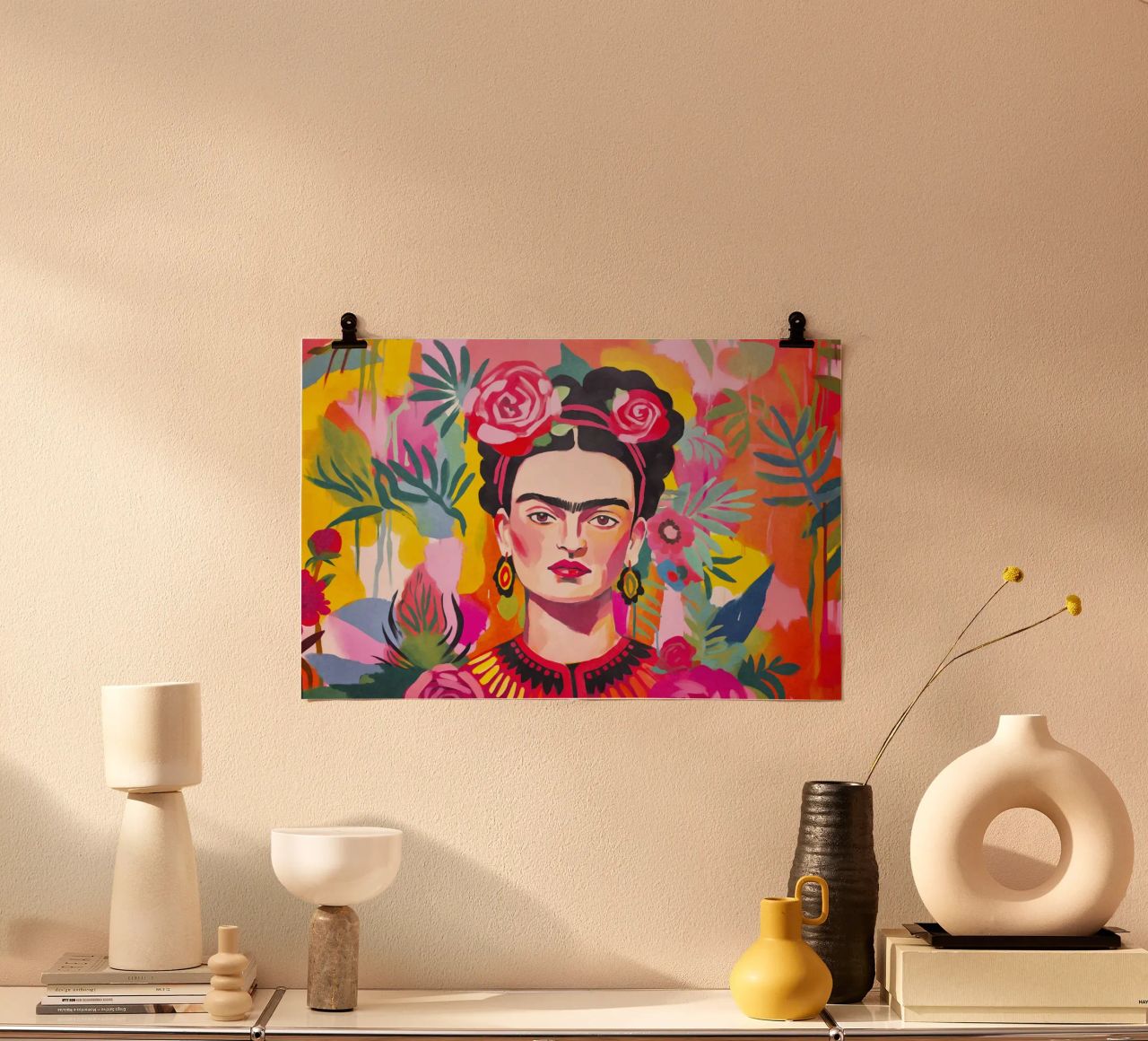 Les fleurs de la résilience : Portrait d'artiste emblématique poster de Andrea Haase Modern Home