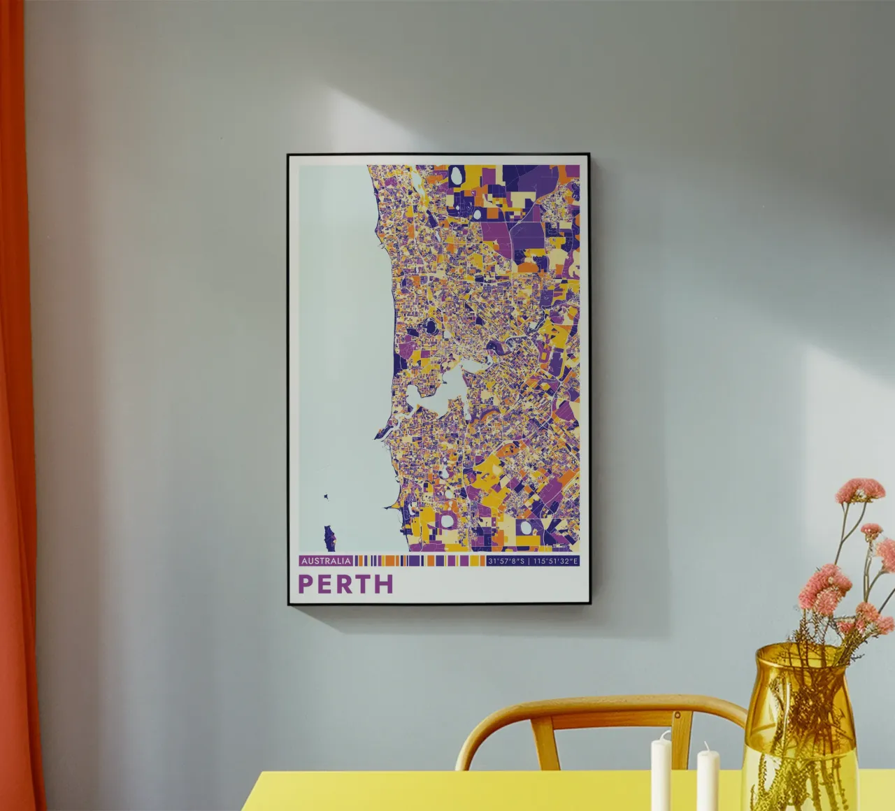 Poster di Perth plexiglass da CityMapPosters