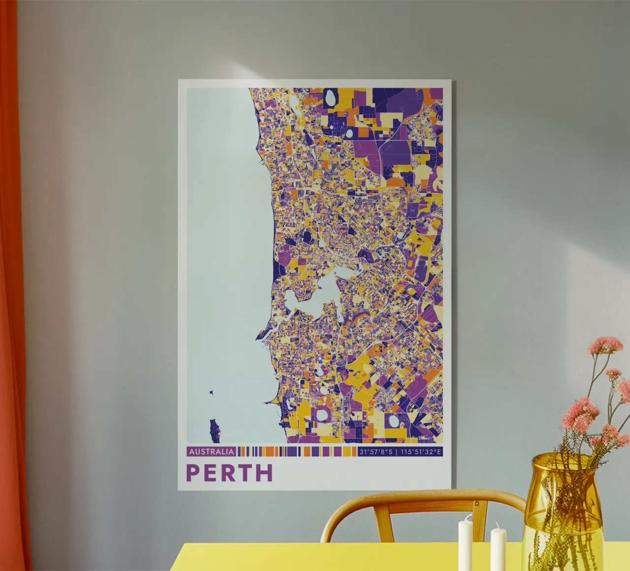 Poster di Perth plexiglass da CityMapPosters